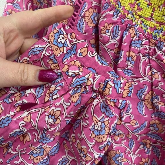 J.Crew Nicola Embroidered Pink Long Sleeve Cotton Tassel Romper AP193 Size 4 - Picture 13 of 13